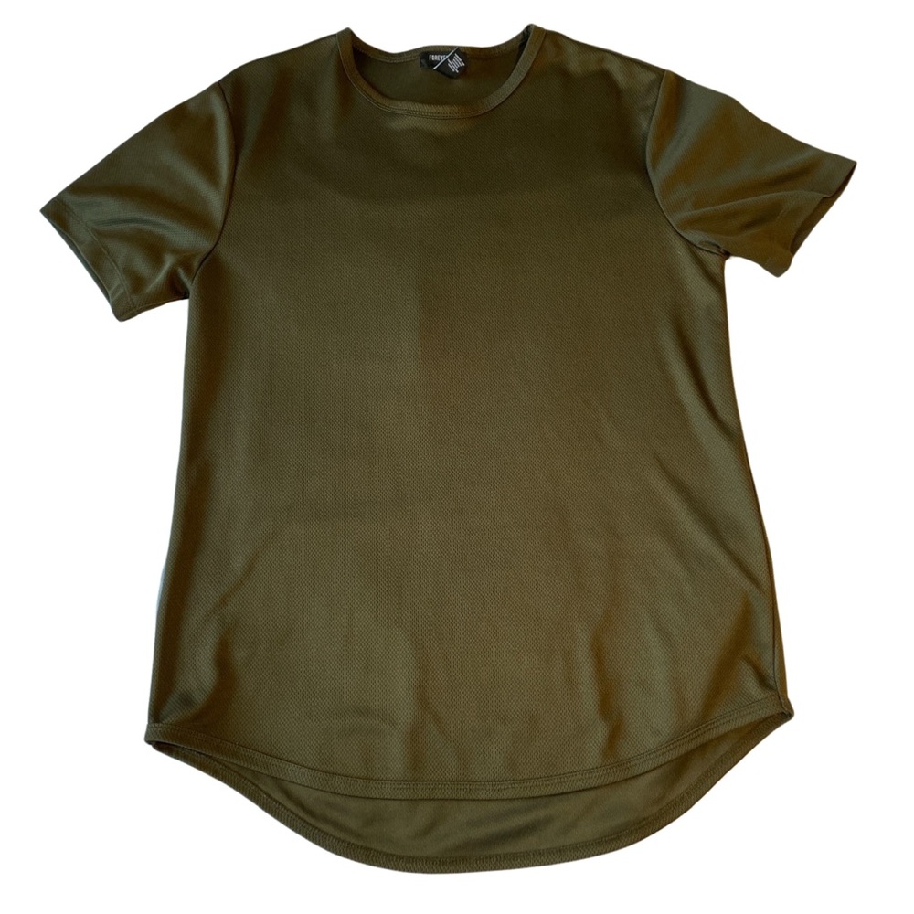 Forever 21 Men's Mesh Olive Green T-Shirt